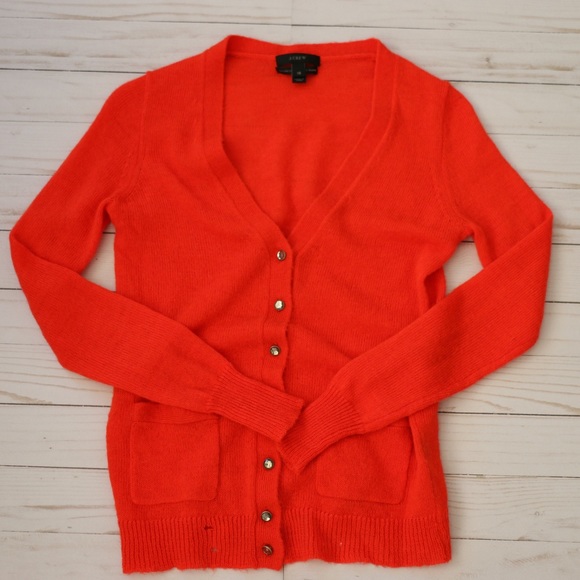 Sweaters | Jcrew Bright Orange Cardigan 